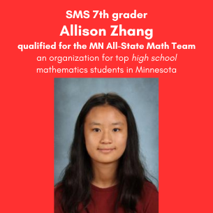 SMS student qualifies for high school math team